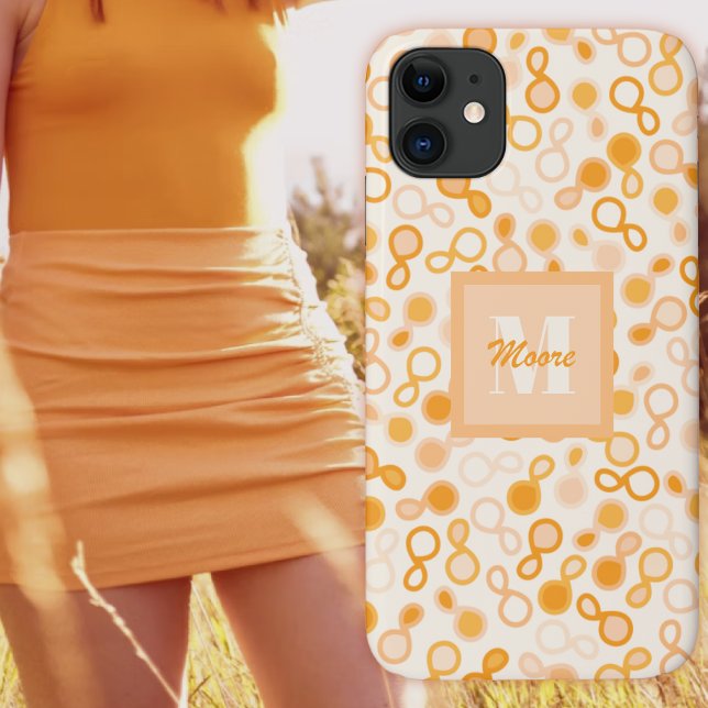 Hybrid Paisley – Orange Ombre Phone Case (Tightly Scattered Modern Paisley – Orange Ombre)