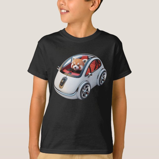  Hybrid PC Mouse – With a Red Panda Driver T-Shirt (Front)