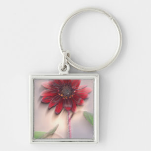Hybrid sunflower blowing in the wind key ring