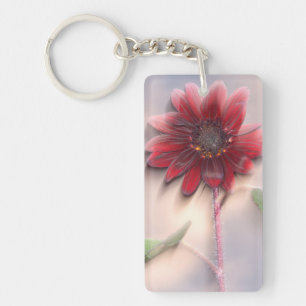 Hybrid sunflower blowing in the wind key ring