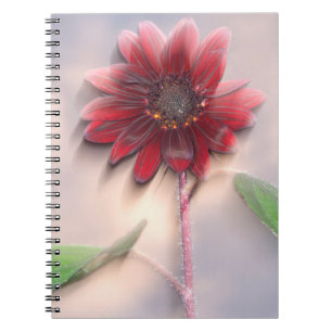 Hybrid sunflower blowing in the wind spiral notebook
