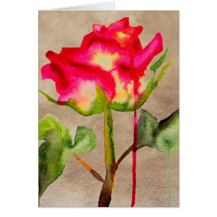 Hybrid Tea Rose watercolour modern flower art