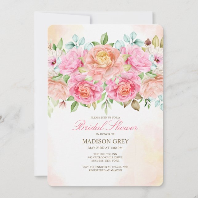 Hybrid Tea Roses  Invitation (Front)