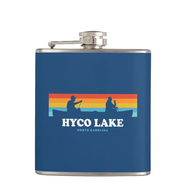 Hyco Lake North Carolina Canoe Hip Flask (Front)