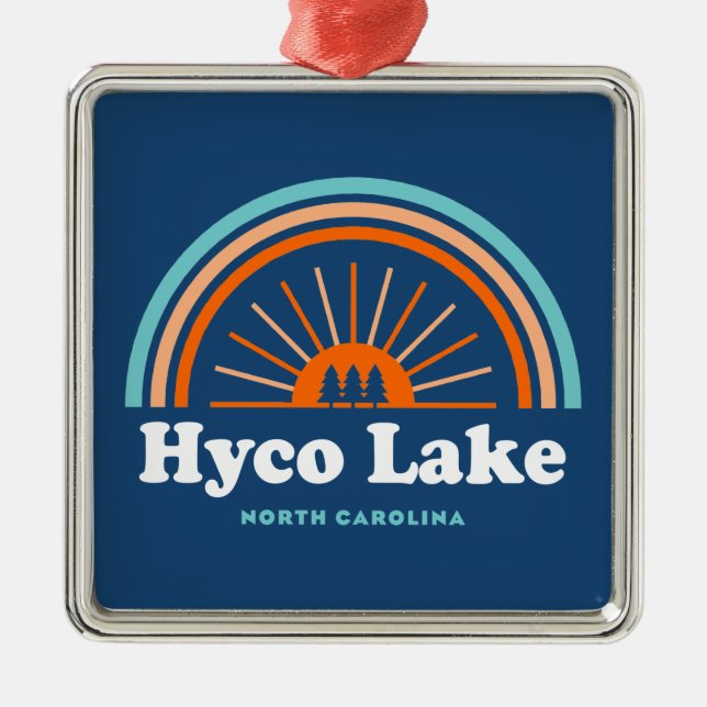 Hyco Lake North Carolina Rainbow Metal Tree Decoration (Front)