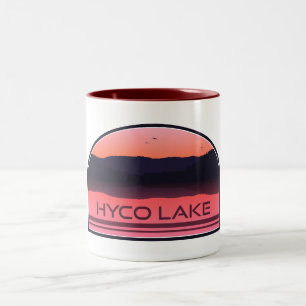 Hyco Lake North Carolina Red Sunrise Two-Tone Coffee Mug