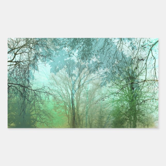 HYDE PARK FOG in ELEGANT EMERALD GREENS Rectangular Sticker (Front)