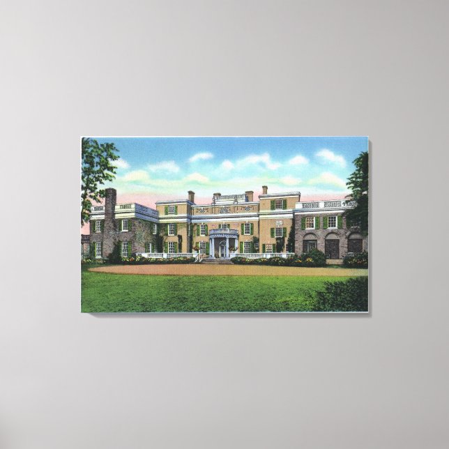 Hyde Park View of President FDR's Mansion Canvas Print (Front)