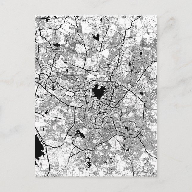 Hyderabad India Map Postcard (Front)