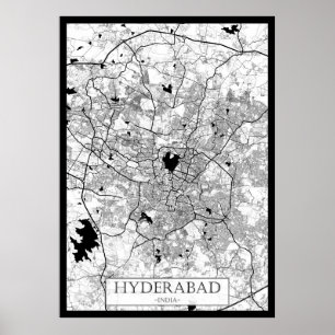 Hyderabad India Map Poster
