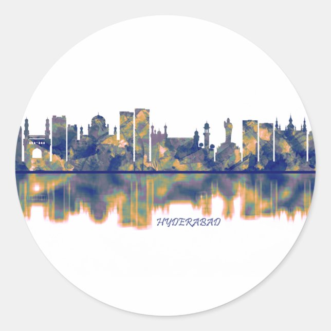 Hyderabad Skyline Classic Round Sticker (Front)