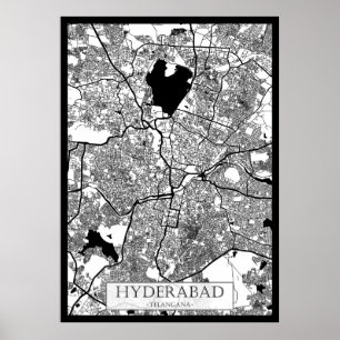 Hyderabad Telangana Map Poster