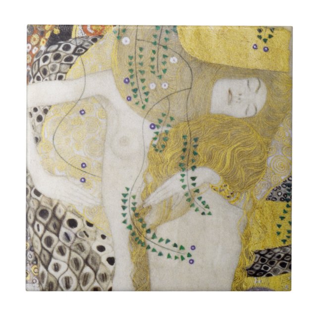 Hydra (aka Water Serpents I) by Gustav Klimt Tile (Front)