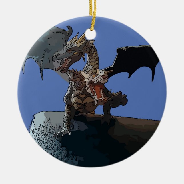 Hydra Dragon Ceramic Tree Decoration (Front)