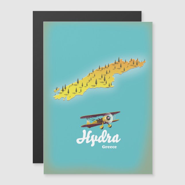 Hydra greece retro map (Front/Back)