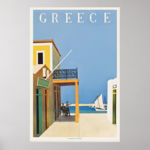 Hydra Greece Vintage Travel Poster Mediterranean