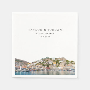 Hydra Greece Wedding Paper Cocktail Napkin