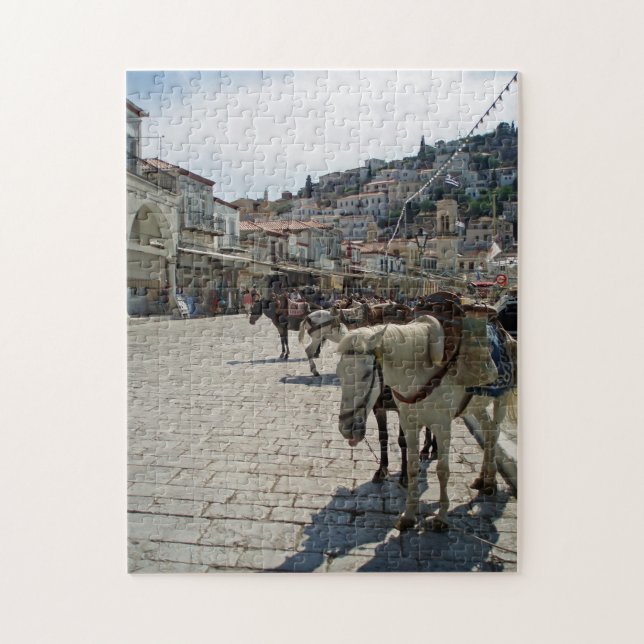 Hydra island horses view puzzle (Vertical)