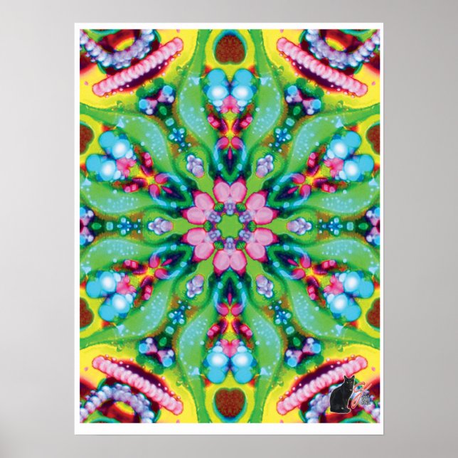 Hydra Kinetic Collage Kaleidoscope Poster (Front)