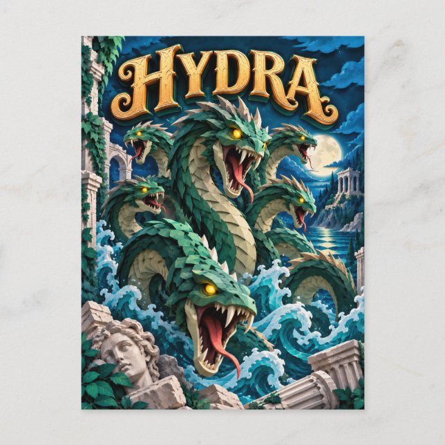 Hydra, Paper Cut Monster Postcard (Front)