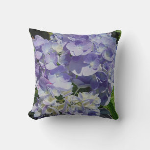 Hydragea light blue purple  pillow