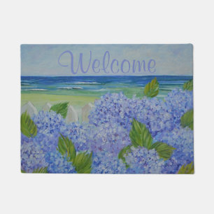 Hydrange Welcome Doormat