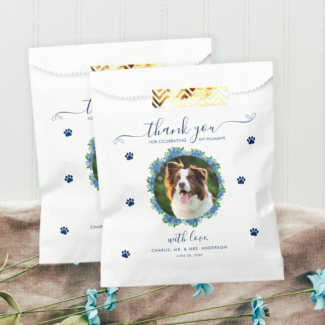Hydrangea 1 Photo Custom Pet Wedding Dog Favour Bags (Creator Uploaded)