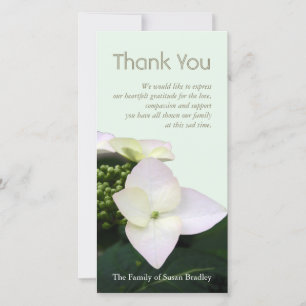 Hydrangea 3 Custom Sympathy Thank You Photo Card