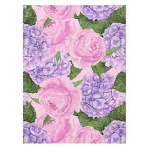 Hydrangea and peony pattern tablecloth