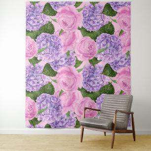 Hydrangea and peony pattern tapestry