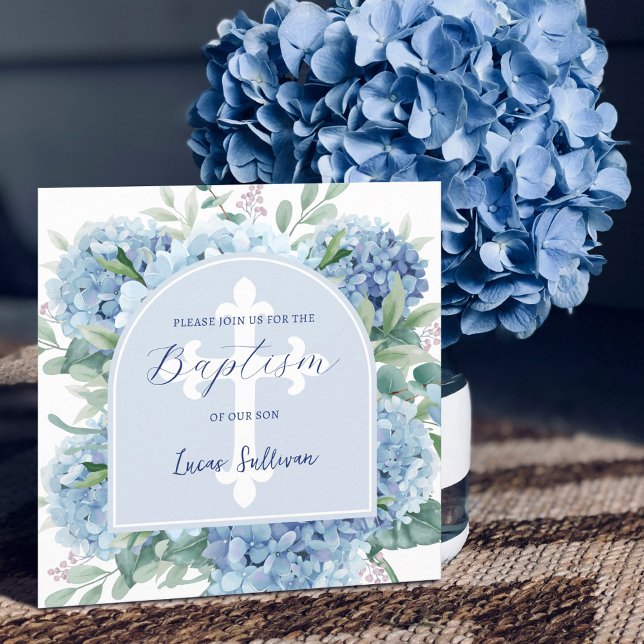 Hydrangea Arch Baptism Invitation (Creator Uploaded)