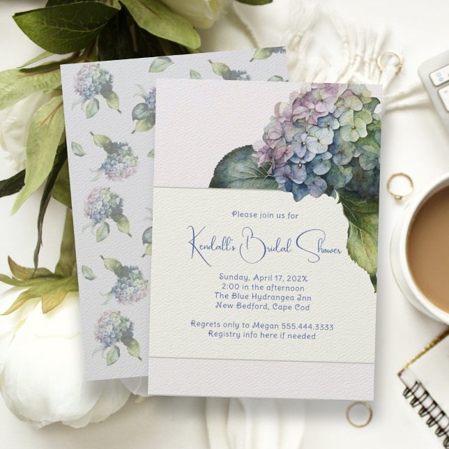 Hydrangea Art Pastels Bridal Shower Invitation (Creator Uploaded)