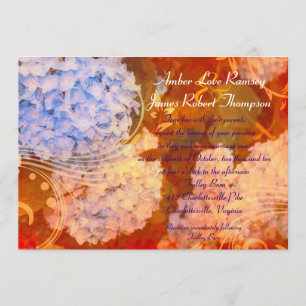 Hydrangea Autumn Wedding Invitation