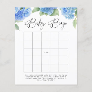 Hydrangea Baby Bingo Baby Shower Games