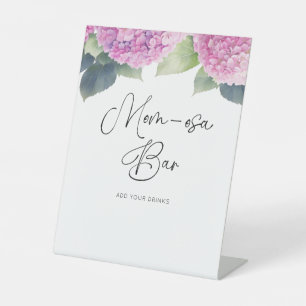 Hydrangea Baby Shower Mum-osa Bar Pedestal Sign