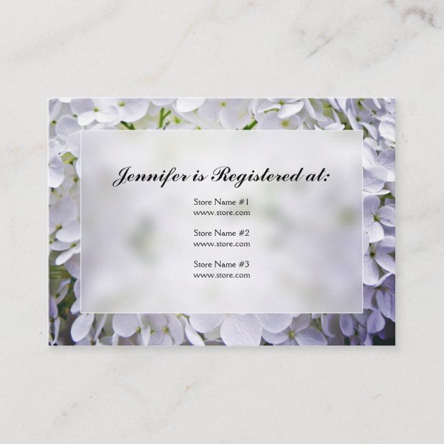 Hydrangea Baby Shower Registry Cards (Front)