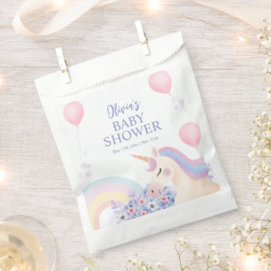 Hydrangea Balloon Rainbow Unicorn Baby Shower  Favour Bags
