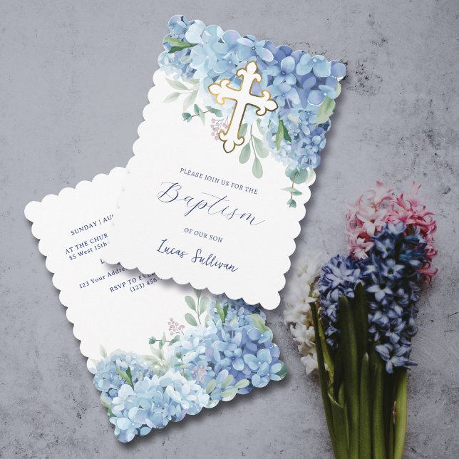 Hydrangea Baptism Invitation (Creator Uploaded)