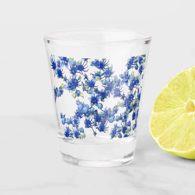 Hydrangea (BGC transparent) Shot Glass (Front)