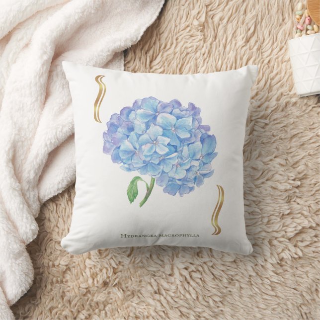 Hydrangea Bloom – Vintage Botanical Flower  Cushion (Blanket)