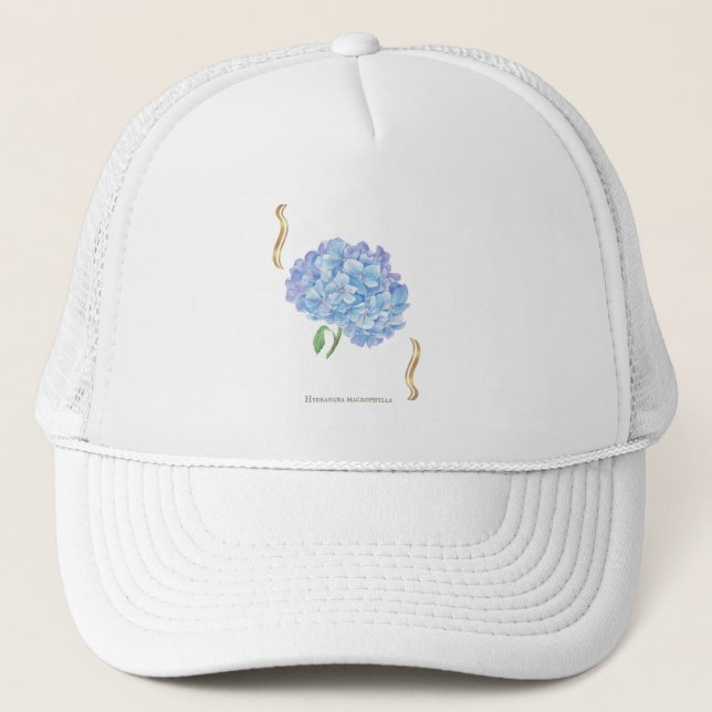 Hydrangea Bloom – Vintage Botanical Flower  Trucker Hat (Front)