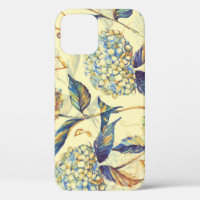 Hydrangea Blossom: Blue White Vintage.