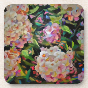 Hydrangea Blossom Decorative Floral Art Pink Coaster