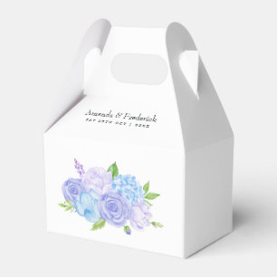 Hydrangea Blue and Light Lavender Wedding Favour Box