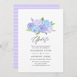 Hydrangea Blue and Light Lavender Wedding Update I Invitation