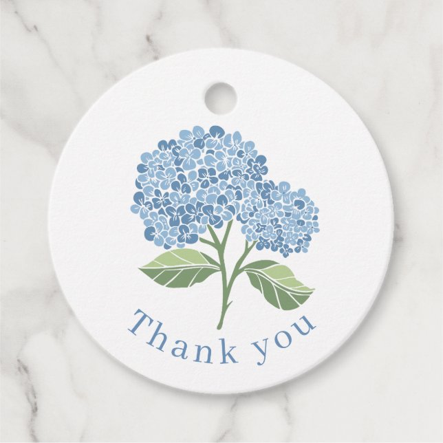 Hydrangea Blue Favour Tags (Front)