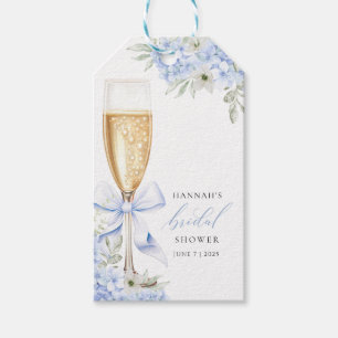 Hydrangea Blue Floral Bridal Shower Gift Tags