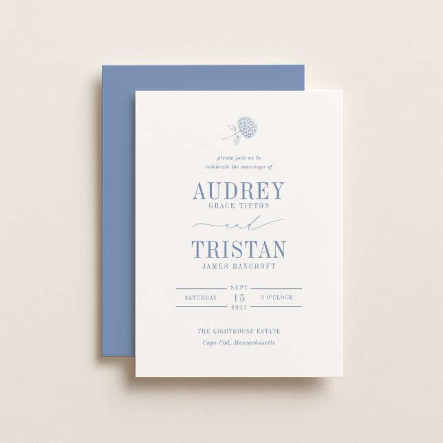 HYDRANGEA Blue Floral Wedding Invitation (Creator Uploaded)
