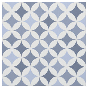 Hydrangea Blue Geometric Hypocycloid Pattern Fabric
