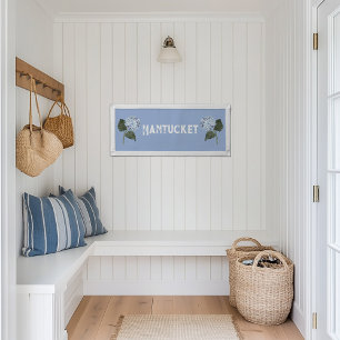 Hydrangea Blue Place Name Felt Wall Pennant